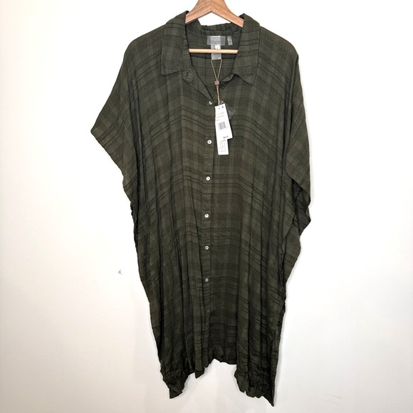 NEW Beyond Control Bathing Suit Swimsuit Coverup Tunic Poncho Dress XL Green - Picture 2 of 9